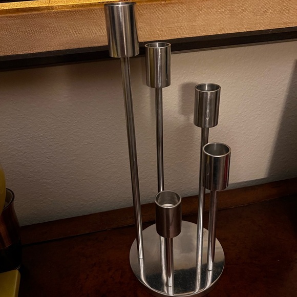 Silver Taper Candle sticks holder-Vintage Sleek-Heavy weight-Great pre-owned - Picture 2 of 5